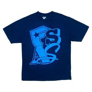 Famous Stars & Straps Blue Logo Crew Neck Tee - Size Large